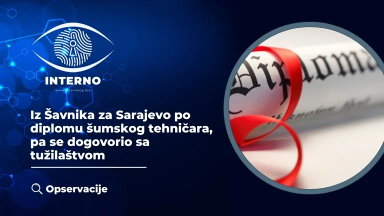 Iz Šavnika za Sarajevo po diplomu šumskog tehničara, pa se dogovorio sa tužilaštvom