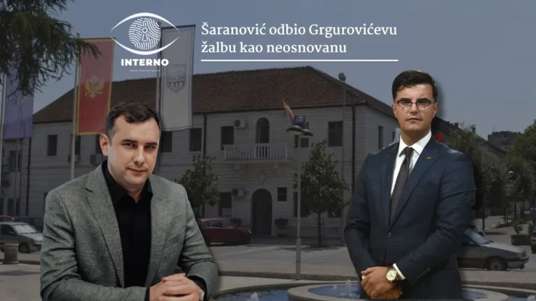 Šaranović odbio Grgurovićevu žalbu kao neosnovanu