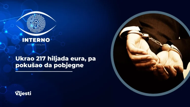Ukrao 217 hiljada eura, pa pokušao da pobjegne