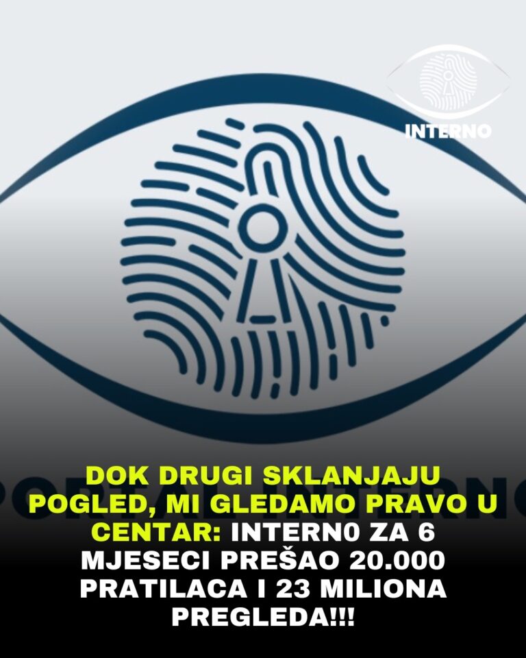 DOK DRUGI SKLANJAJU POGLED, MI GLEDAMO PRAVO U CENTAR: INTERN0 ZA 6 MJESECI PREŠAO 20.000 PRATILACA I 3,5 MILIONA PREGLEDA!